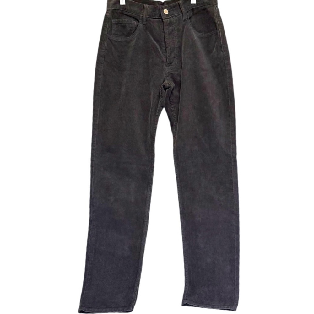 J.Galt Shanghai Men's Corduroy Pants Dark Gray Button Fly Sz S Youth Inseam 31”